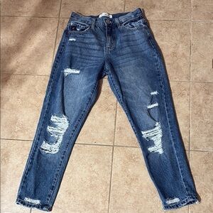 KanCan Blue Boyfriend Jeans Distressed High Waist